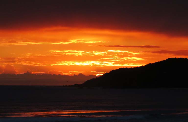 Sonnenuntergang Byron Bay Australien Geld sparen