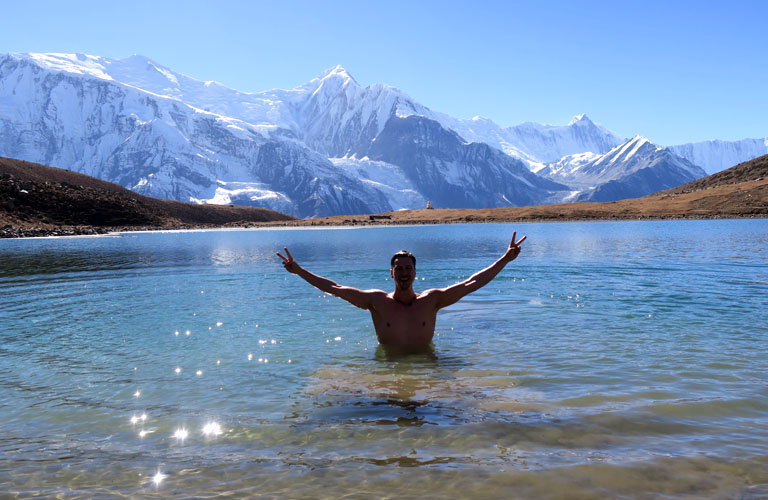 Ich Lake Trekking Himalaja Bergwandern Nepal Annapurna