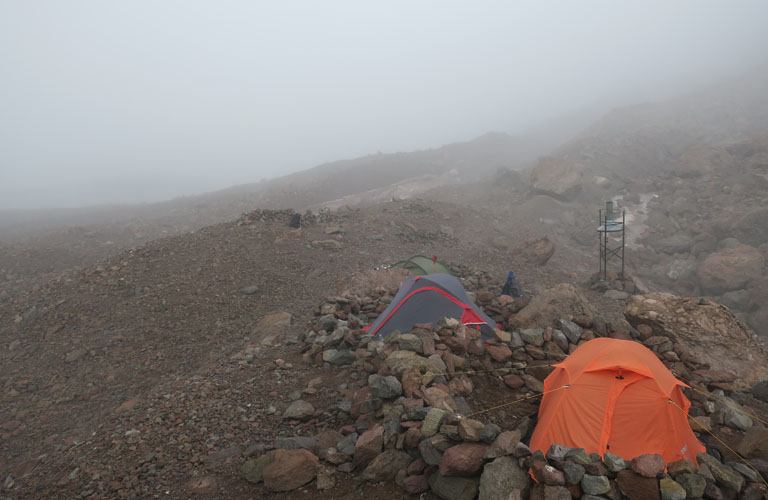 Camp 2 Kasbek Bericht Mount Kazbek Bergsteigen Kaukasus Georgien