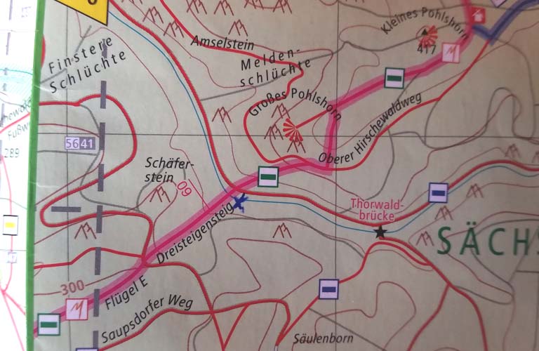 Karte Malerweg Zelten Sächsische Schweiz Trekking Deutschland