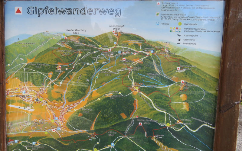 Gipfelwanderweg Karte Thüringer Wald