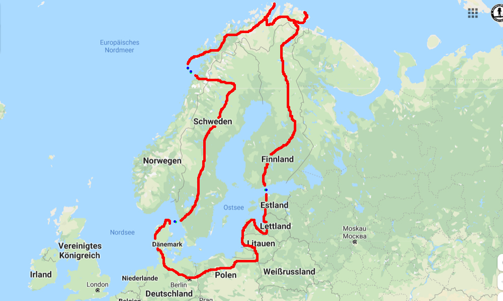 nordkap tour motorrad strecke