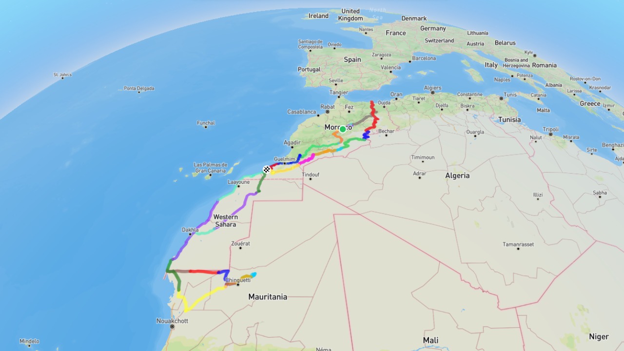 GPX Strecken Marokko West Sahara Mauretanien